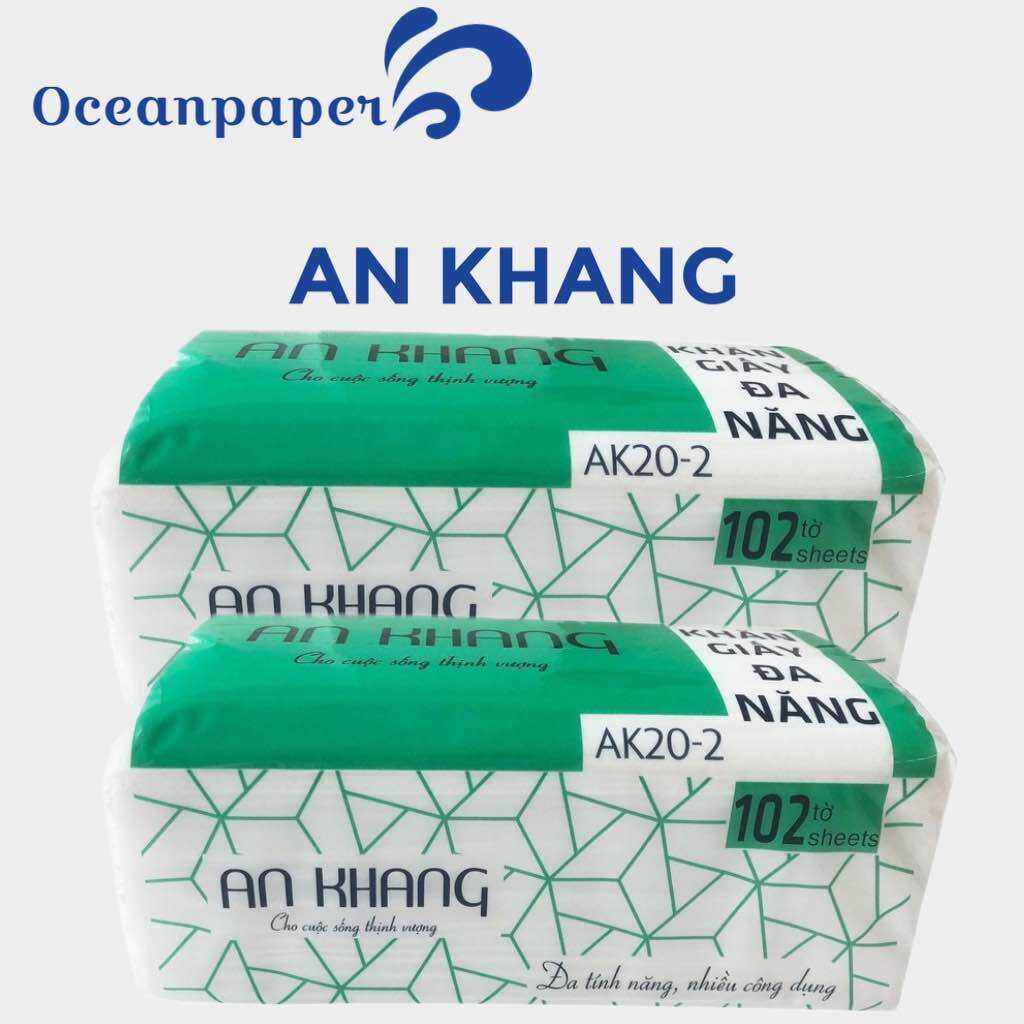 Khăn giấy rút lau tay đa năng 2 lớp AN KHANG | OCEAN PAPER | 100% Nguyên liệu nguyên sinh | AK20-2