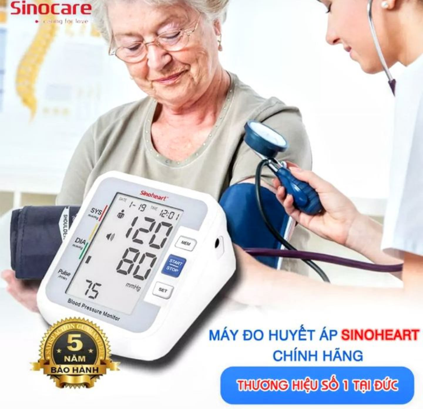 Bộ máy đo huyết áp bắp tay đo điện tử báo kết quả đo bằng tiếng việt thông minh hàng loại tốt