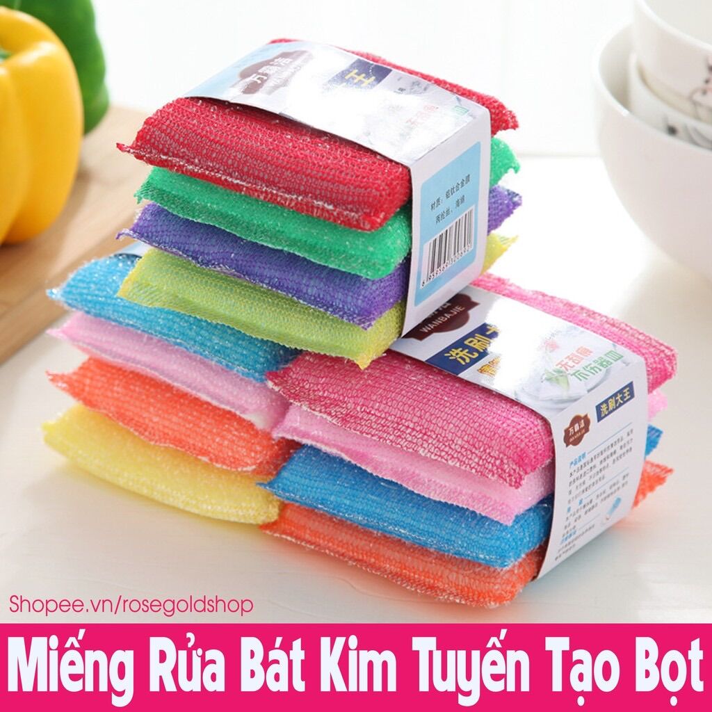 4 Miếng rửa bát kim tuyến - lưới rửa bát loại đẹp