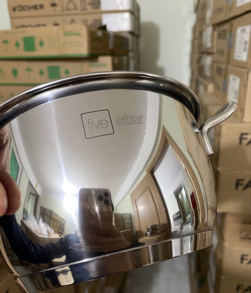 Bộ nồi inox 3 đáy five star siêu đẹp ( nắp kính)