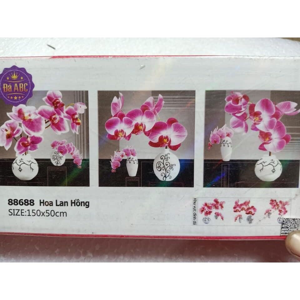Tranh đính đá Bộ Hoa Lan hồng 88688 chưa đính
