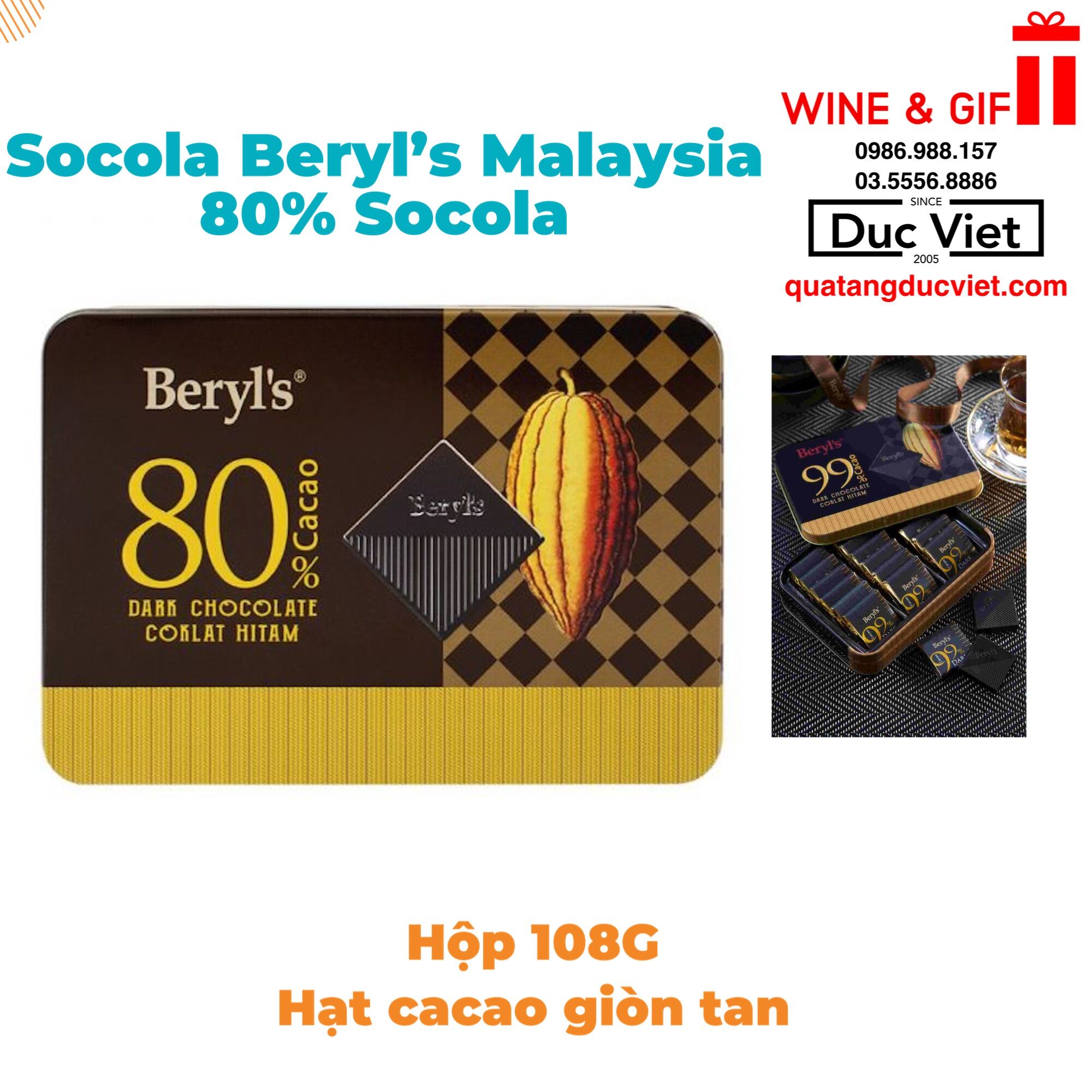 SOCOLA -DARK CHOCOLATE 80% COCOA