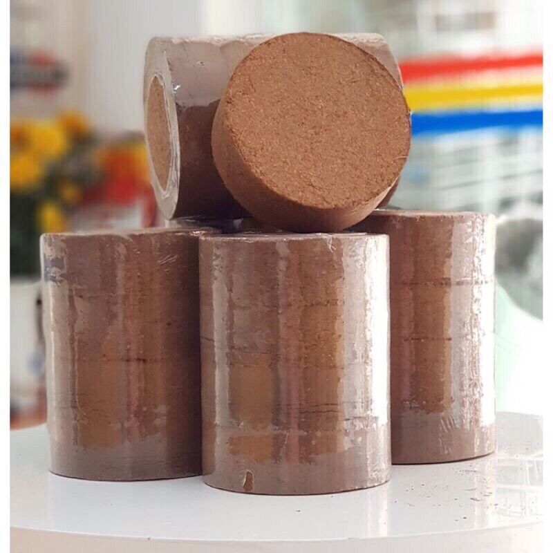 Viên nén sơ dừa- Đất nén sơ dừa bánh lớn 450g-500g trông hoa,cây cảnh trồng rau tiện lợi
