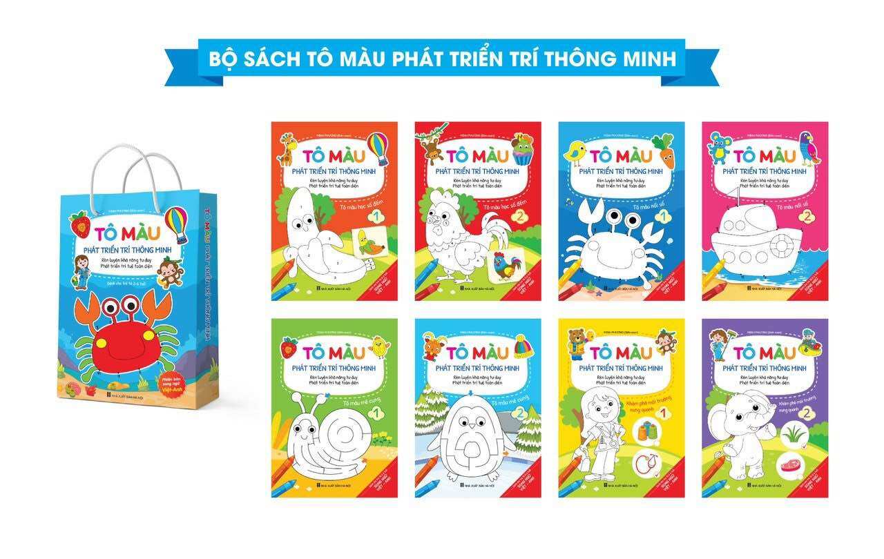 Túi tô màu 8 quyển phát triển trí thông minh