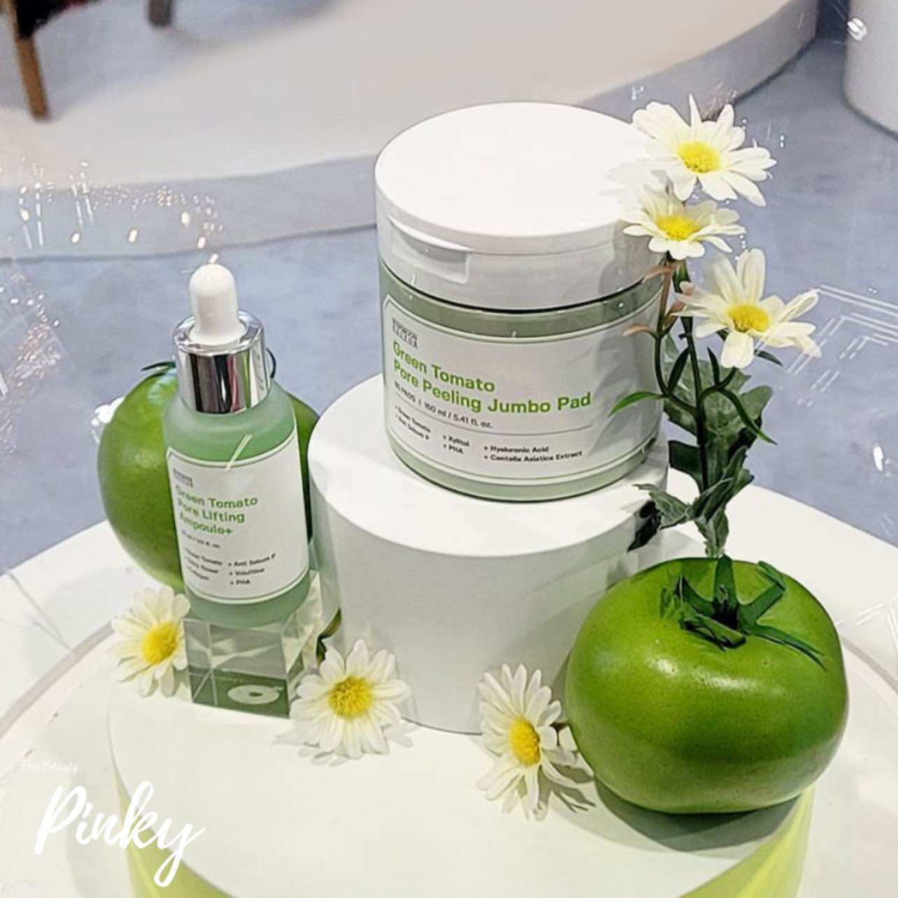 Combo thu nhỏ lỗ chân lông SungBoon Green Tomato Ampoule 30ml + Jumpo Pad 60pads