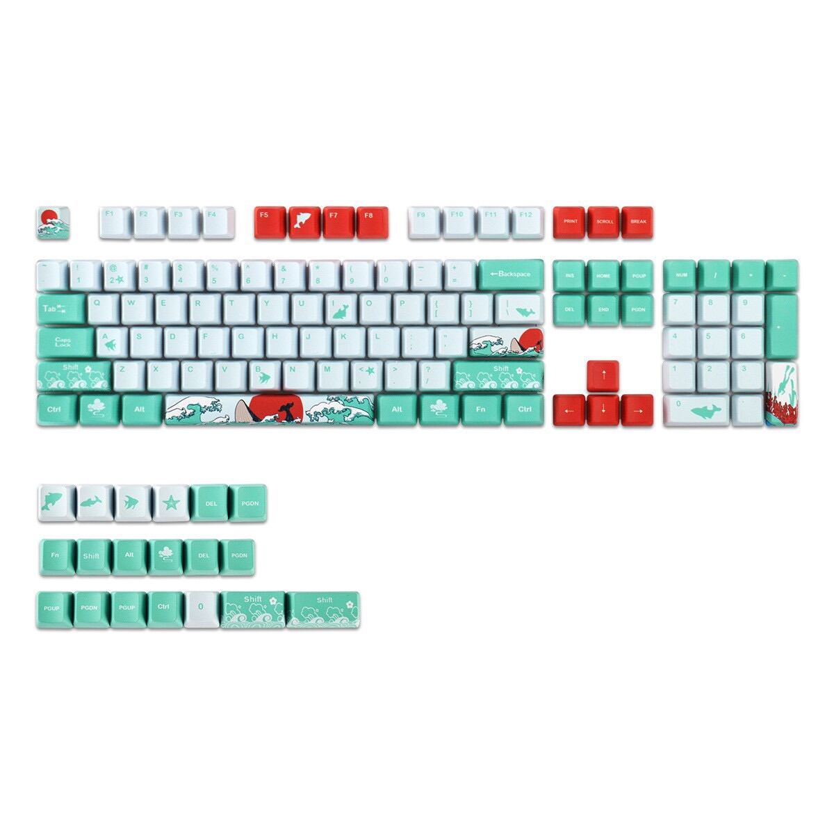 Keycap Coral Sea PBT OEM Profile 123 Nút Dành Cho Bàn Phím Cơ