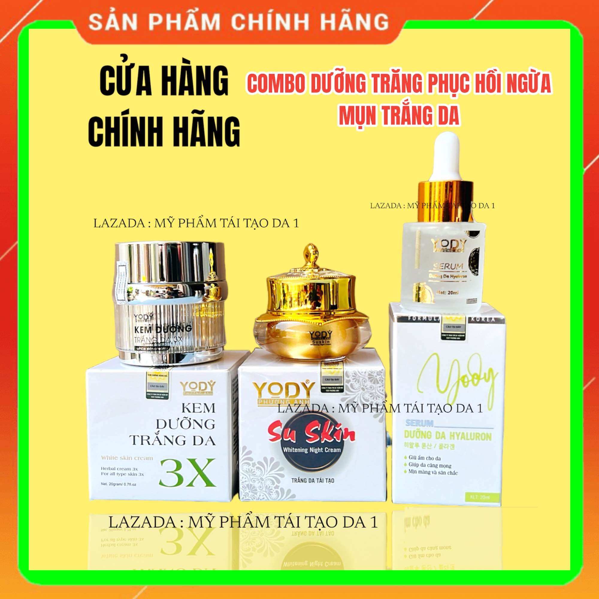 Combo phục hồi trắng da ngừa mụn phương anh