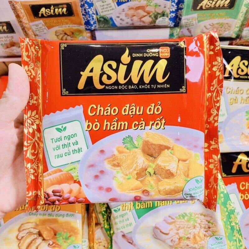 CHÁO ASIM GẤU ĐỎ ĐẬU ĐỎ HẦM CÀ RỐT 74G (30G/THÙNG)