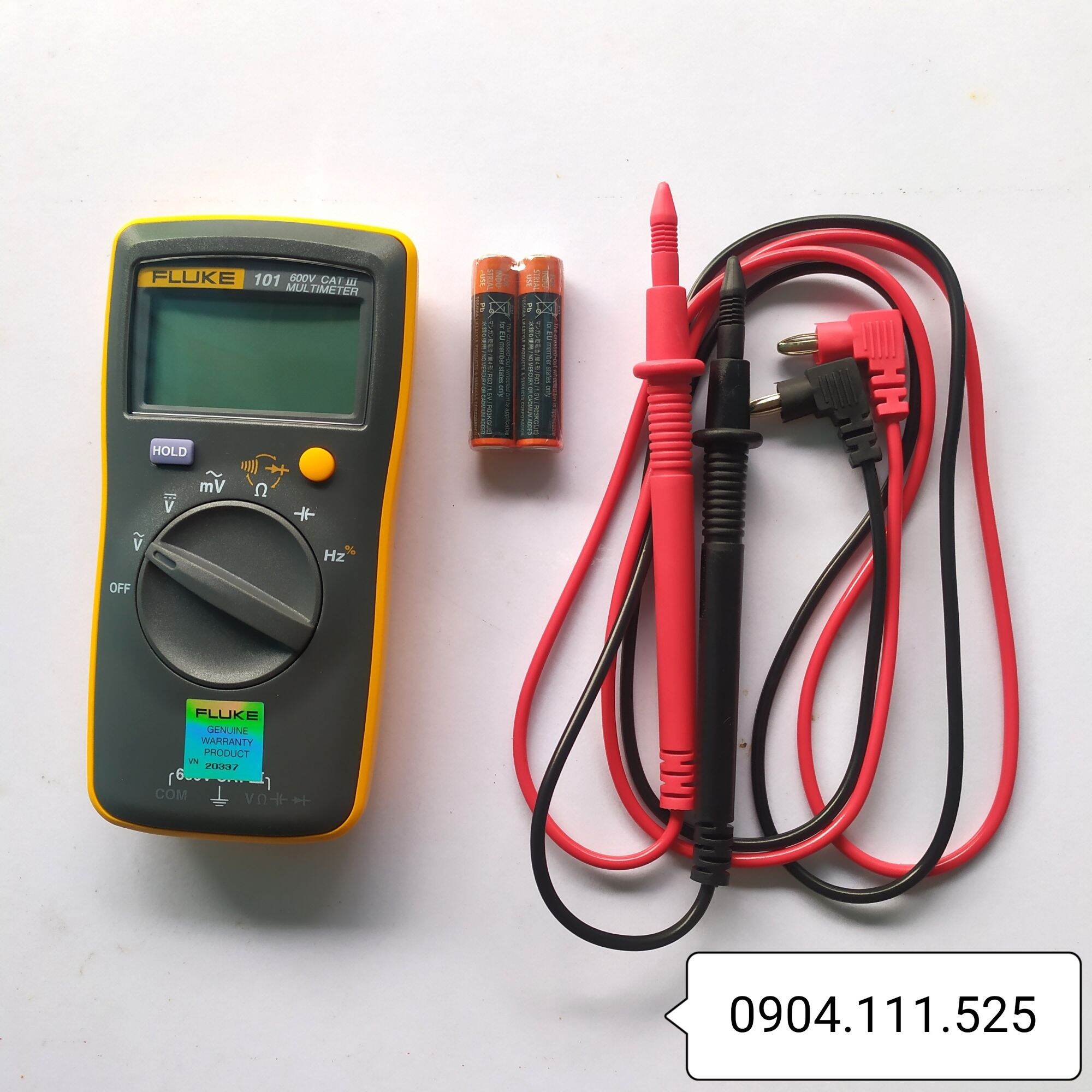 Fluke 101 Multimeter Measures Voltage, Resistance, Capacitors, Frequency, Genuine Product Without Packaging