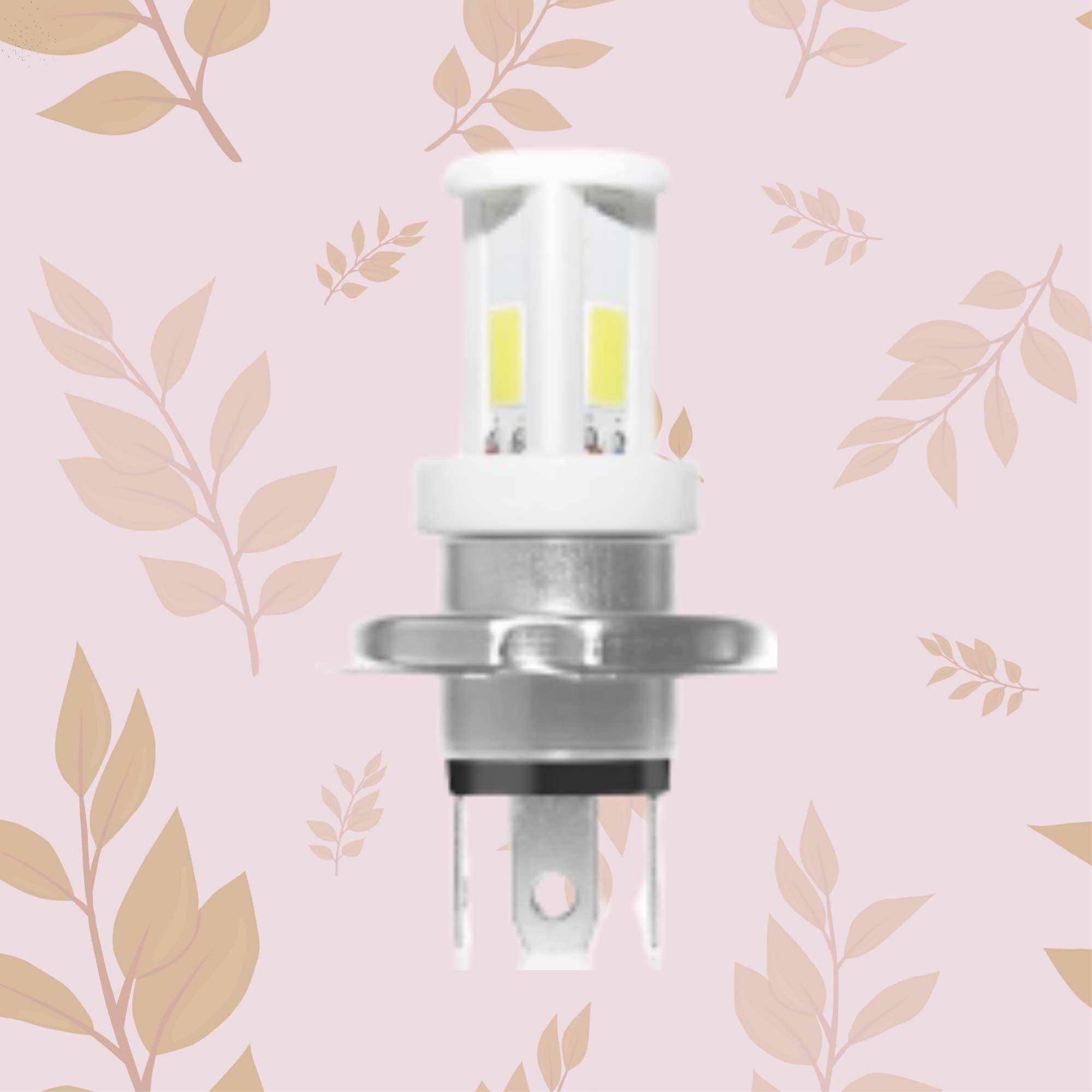 Bóng đèn pha LED trắng 3 mặt H4 dành cho các loại xe máy, xe oto loại 18W