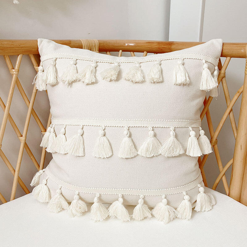 Vỏ gối ôm phong cách morocco bắc âu vỏ gối ôm gối ôm gối tựa sofa phòng khách tua rua cotton nhung búi vỏ đệm tựa homestay