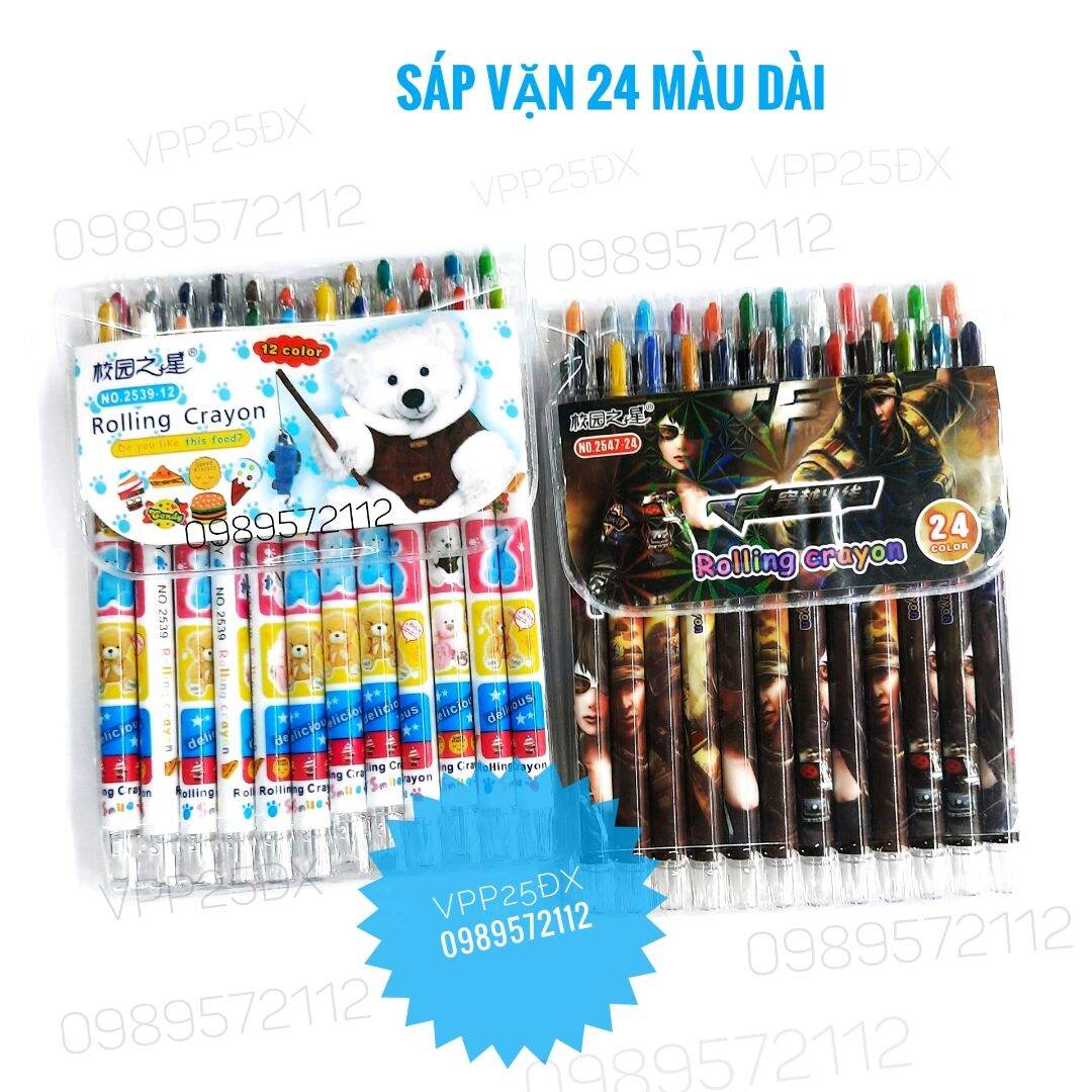 Bút sáp vặn 24 màu thân dài 1336