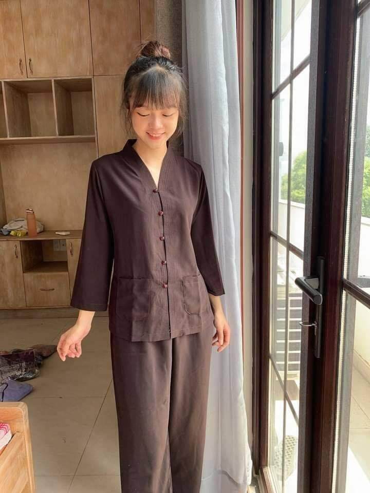 Đồ Lam Đi Chùa - Mẫu Bà Lai Silk
