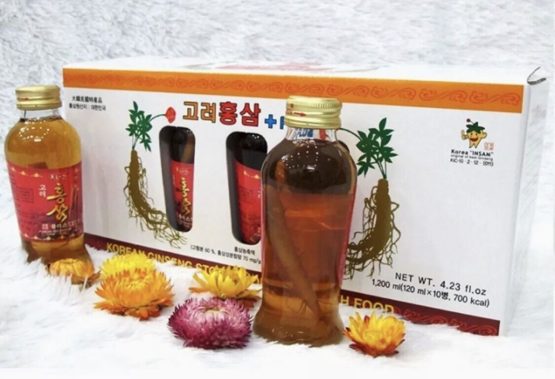 3 chai nước Hồng sâm có củ KGS Hàn Quốc 120ml