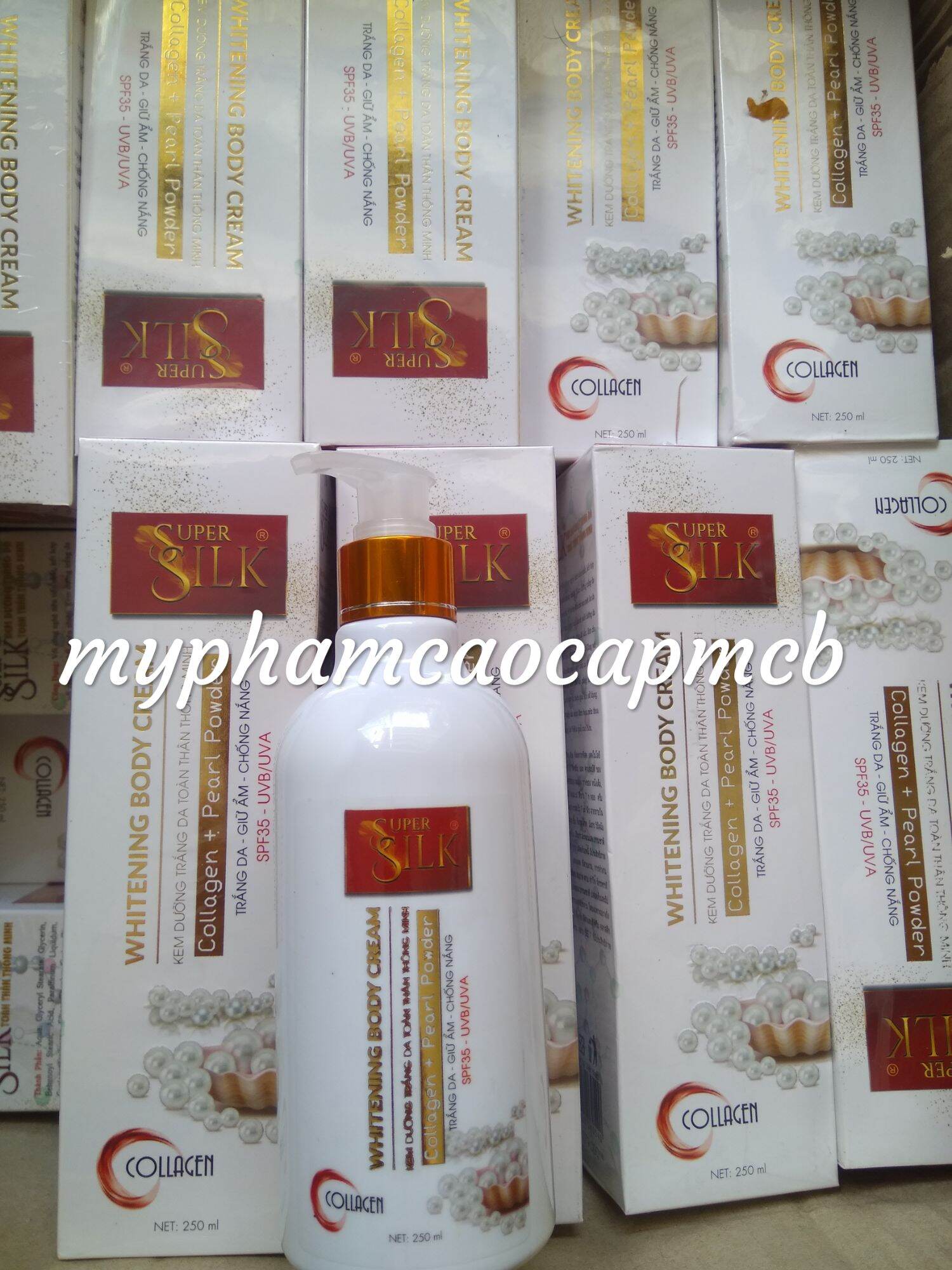 KEM BODY SUPER SILK DƯỠNG TRẮNG DA  250ml