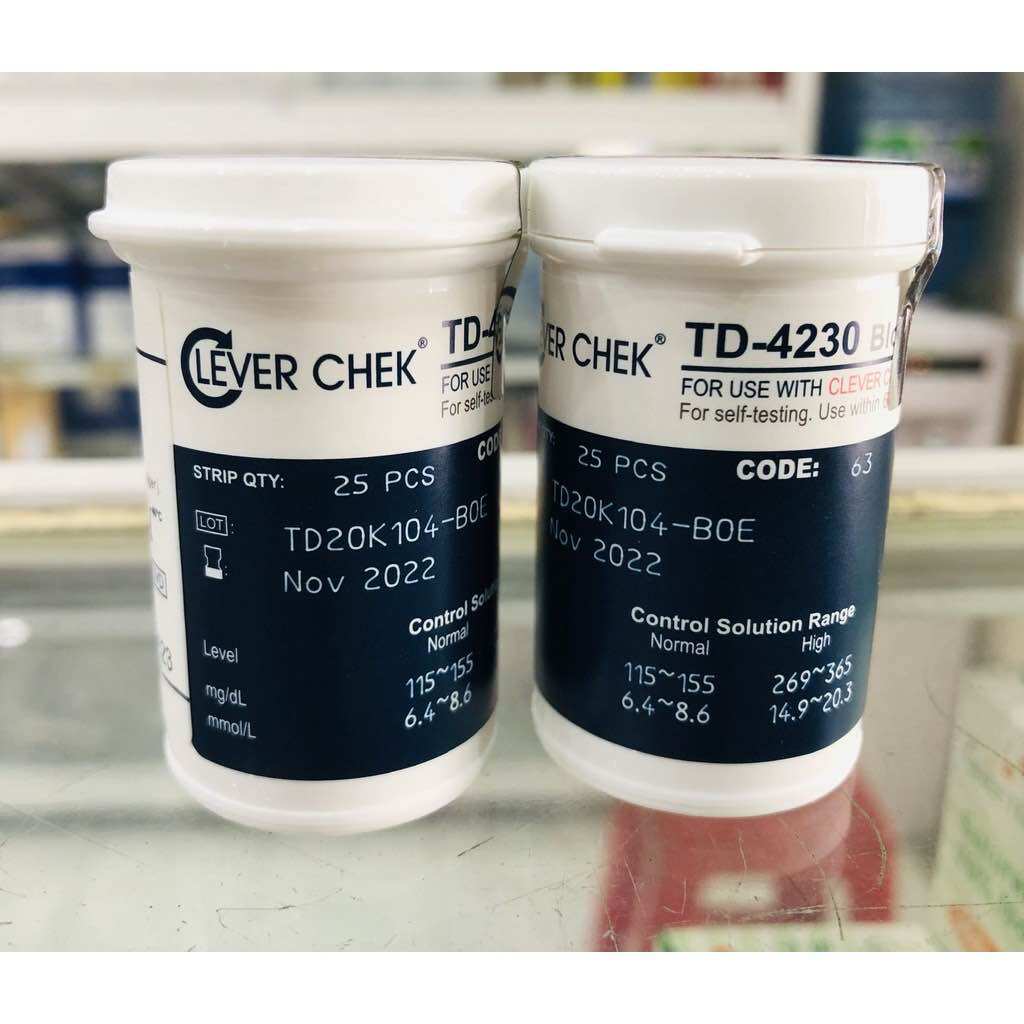 Que thử đường huyết CLEVER CHECK hộp/25