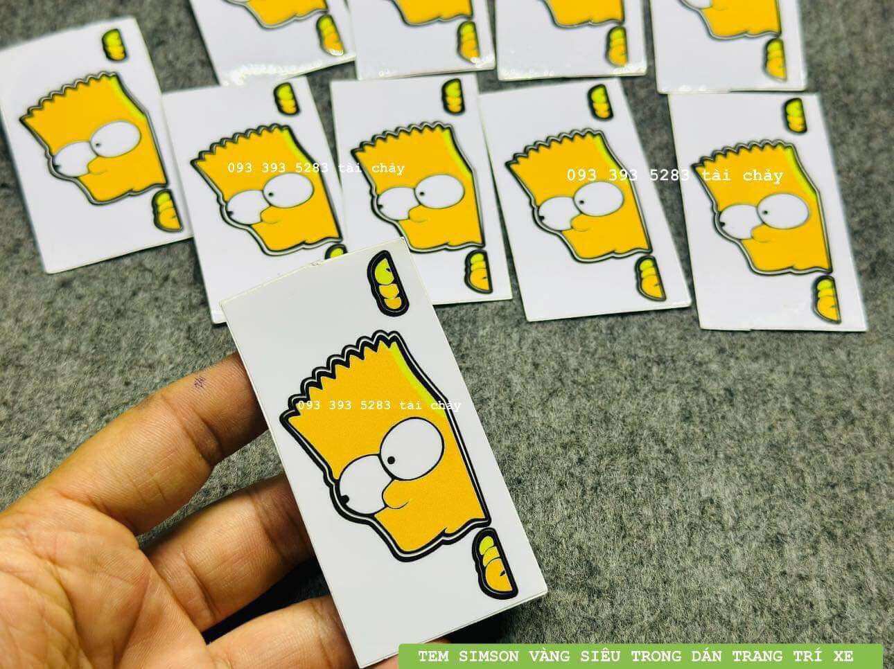 [ 1 MIẾNG ] TEM SIMSON VÀNG SIÊU TRONG SUỐT DÁN TRANG TRÍ XE