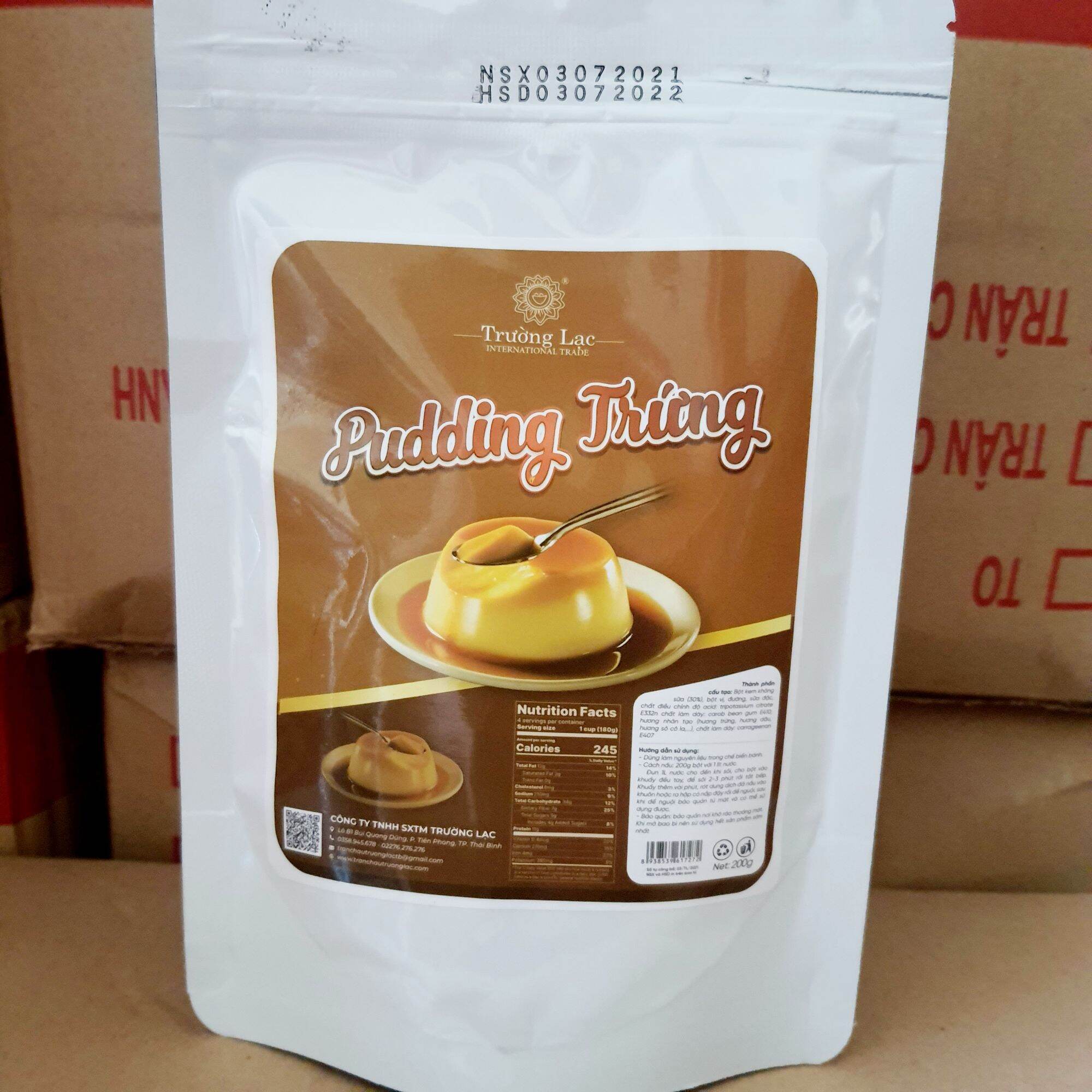Bột pudding trứng Trường Lạc 200g làm 10-15 bát