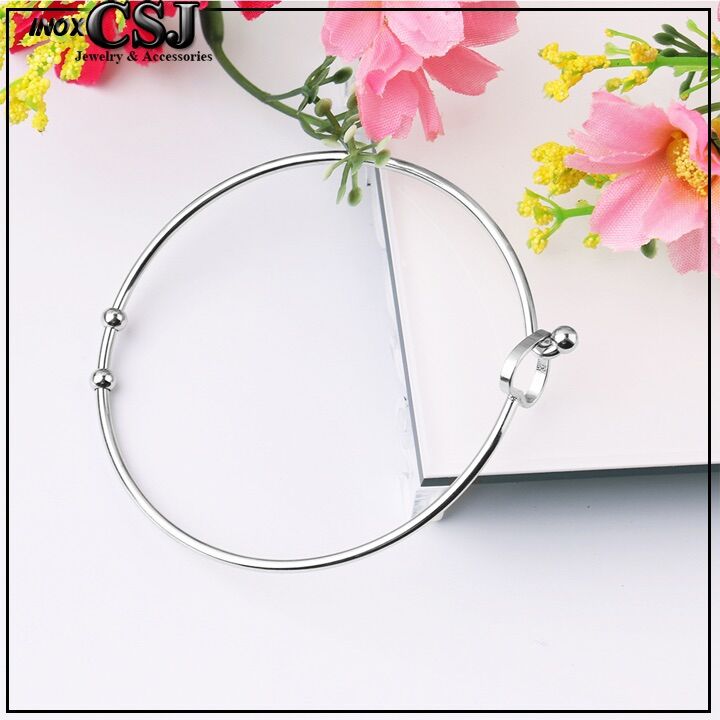 Vòng tay inox hình trái tim không đen, vòng kiềng inox giá rẻ không đen không gỉ móc gài trái tim