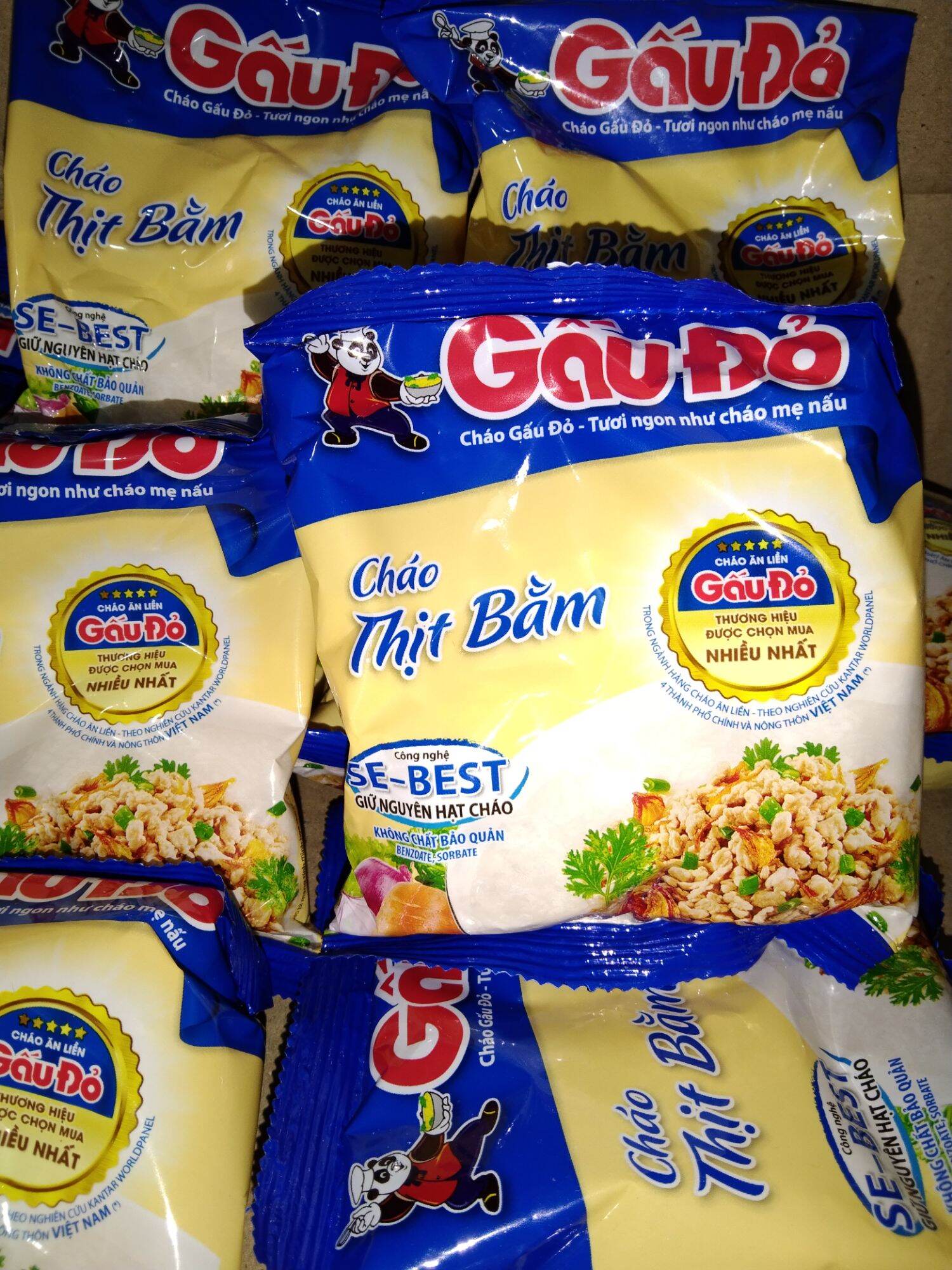combo 10 gói cháo ăn liền thịt bằm gấu đỏ