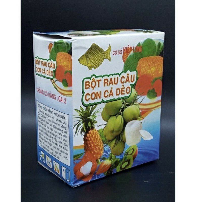 Bột Thạch Dâu Câu Con Cá Dẻo hộp 12 gói.