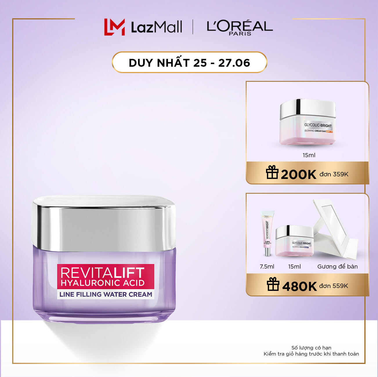 Kem dưỡng siêu cấp ẩm căng mịn da L'Oreal Paris Revitalift Hyaluronic Acid 50ml