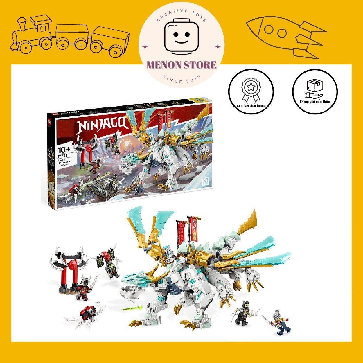 Đồ chơi lắp ráp ninja 7106 67003 71786 rồng băng của zane