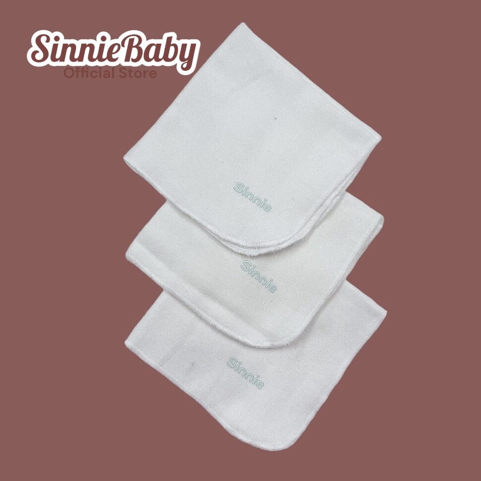 Combo 3 khăn sữa sợi tre 2 lớp cho bé, khăn xô muslin có cúc để làm yếm cổ cho trẻ