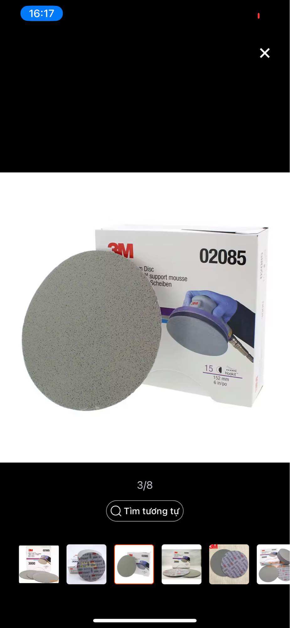 Hộp 15 tờ giấy nhám đĩa đánh bóng siêu mịn 3m trizact foam disc p3000
