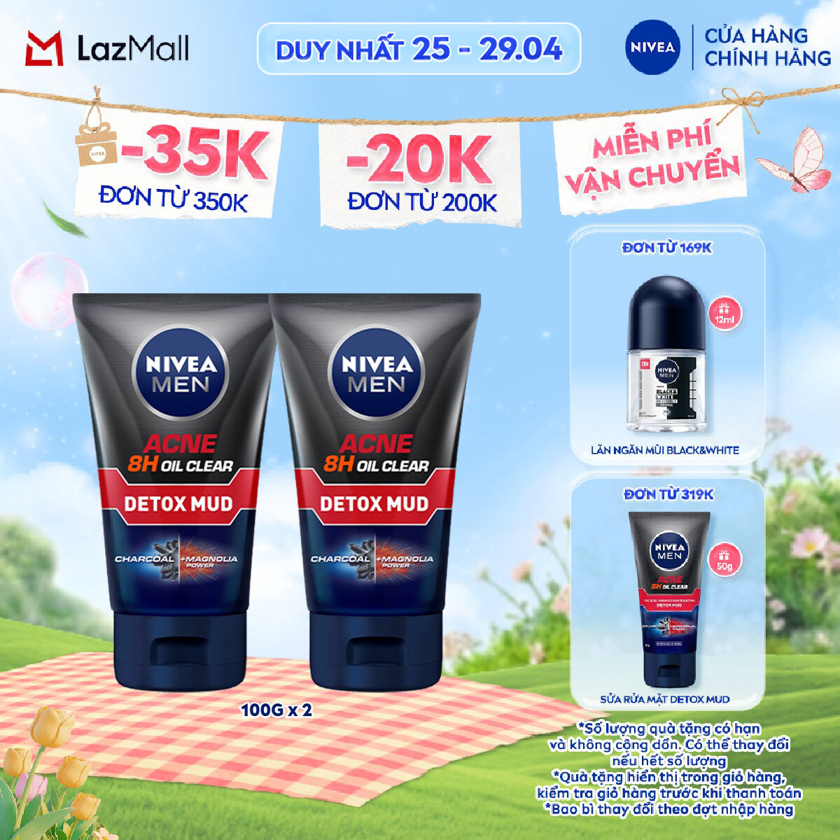 Bộ 2 Sữa Rửa Mặt Bùn Khoáng NIVEA MEN Kiểm Soát Nhờn  Ngừa Mụn (100g) - 83940