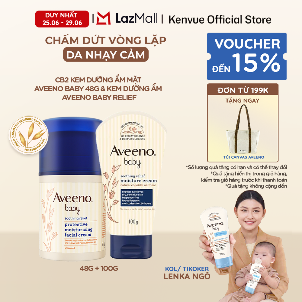 CB2 Kem dưỡng ẩm mặt Aveeno Baby  48g  Kem dưỡng ẩm Aveeno Baby  Relief Moisture Cream 100g