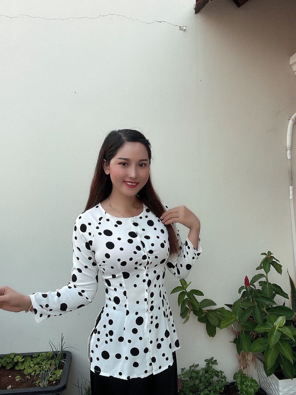 SET Đồ Bà Ba Lụa Chấm Bi