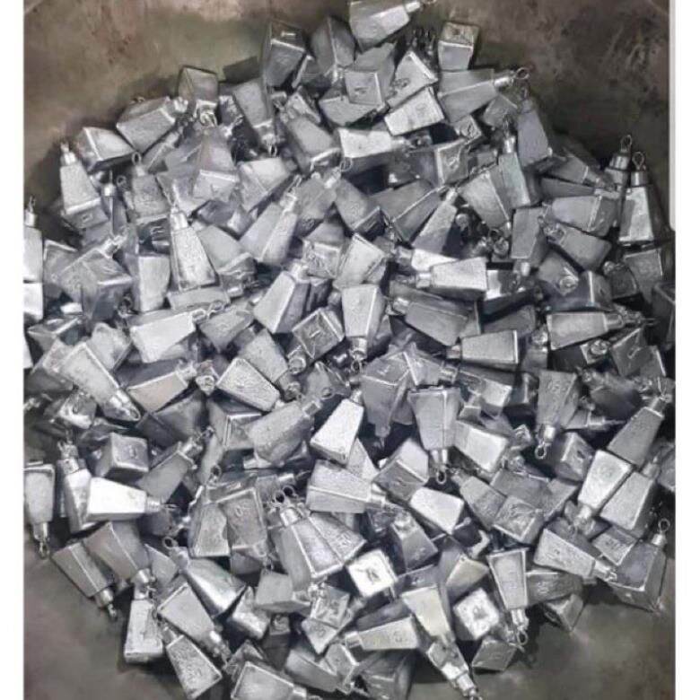 Chì câu cá hình vuông có móc từ 35g - 250gram