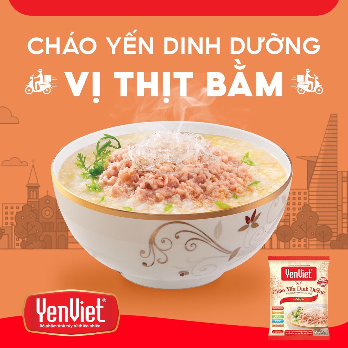 [HCM]CHÁO YẾN DD VỊ THỊT BẰM YENVIET