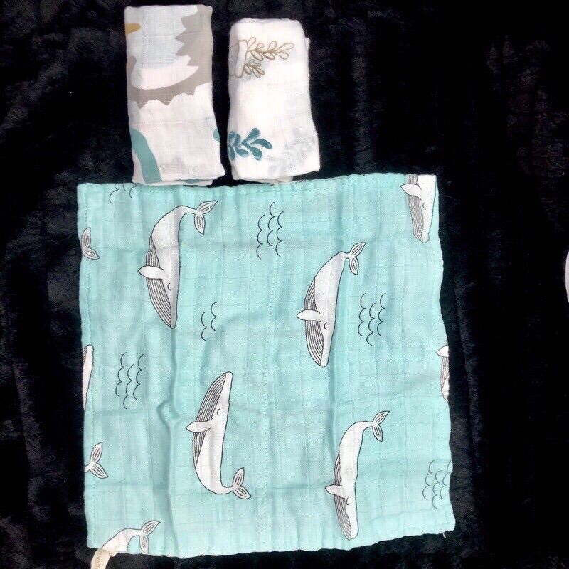 [Ảnh thật].Khăn sữa sợi tre Muslin Tree/Set 3c/30*30cm