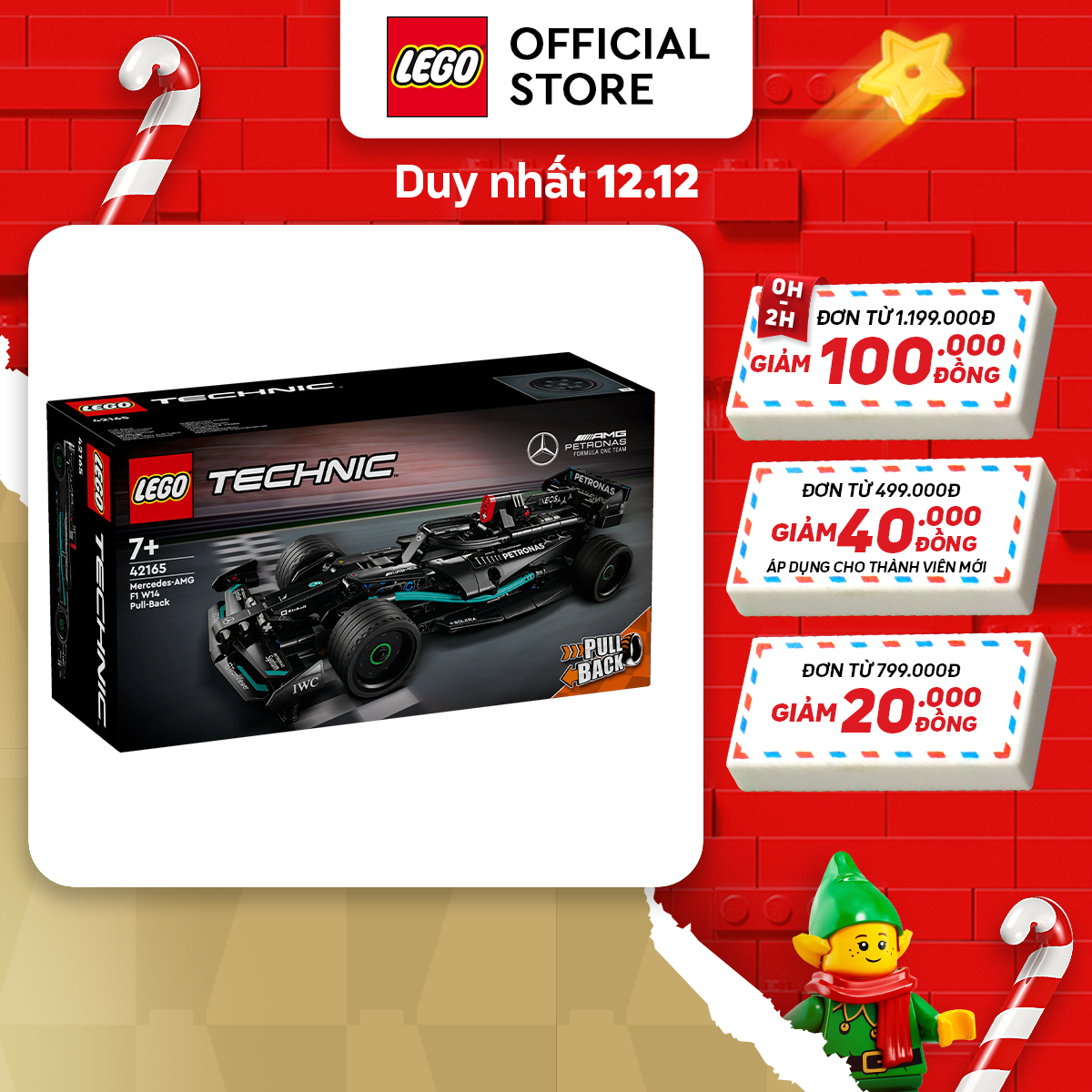 LEGO TECHNIC 42165 Đồ chơi lắp ráp Xe đua Mercedes F1 (240 chi tiết)