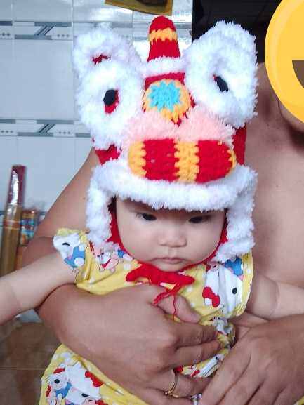 nón len đầu lân cho bé từ 3 tháng tuổi trở lên