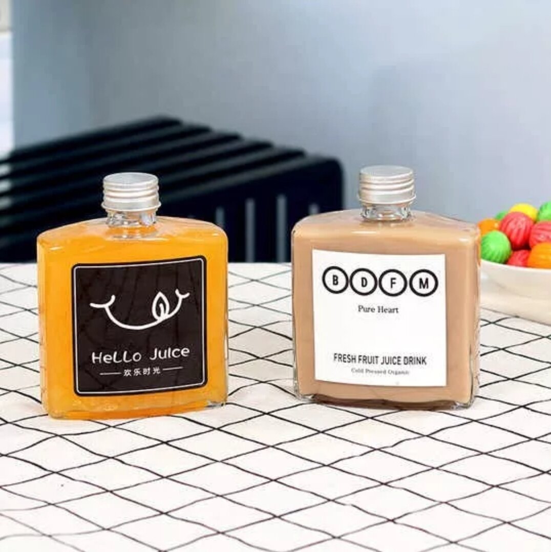 Chai thủy tinh 100ml vuông dẹp nắp nhôm