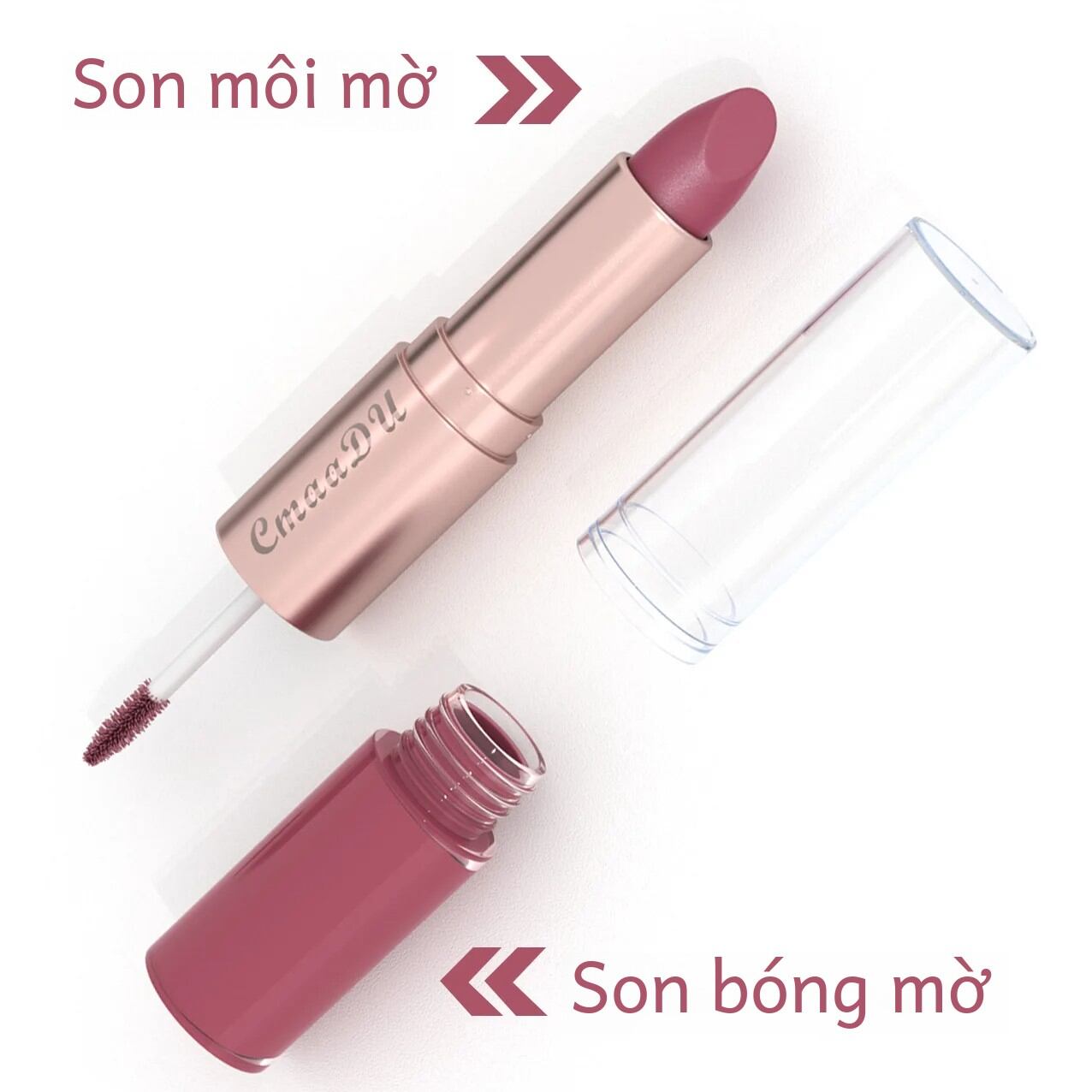Son môi và son bóng 2 trong 1 3 gói Cung cấp màu sắc và bóng râm cho môi mà không cần mua hàng riêng biệt
