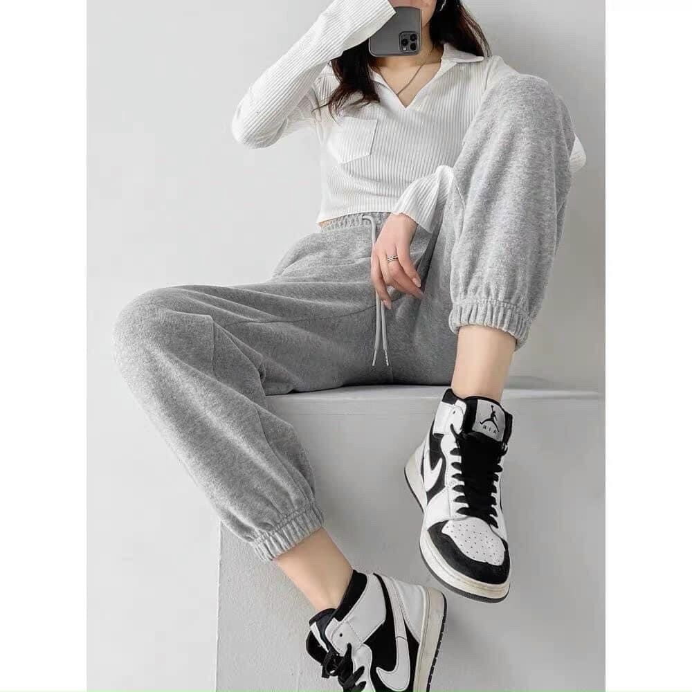 Quần jogger nữ len tăm ZARA
