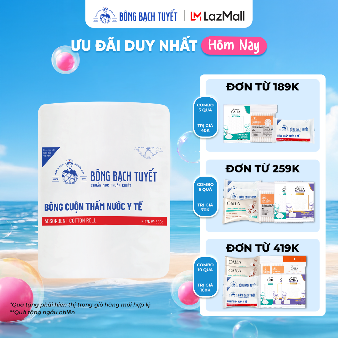Bông y tế Bạch Tuyết 500gr - M