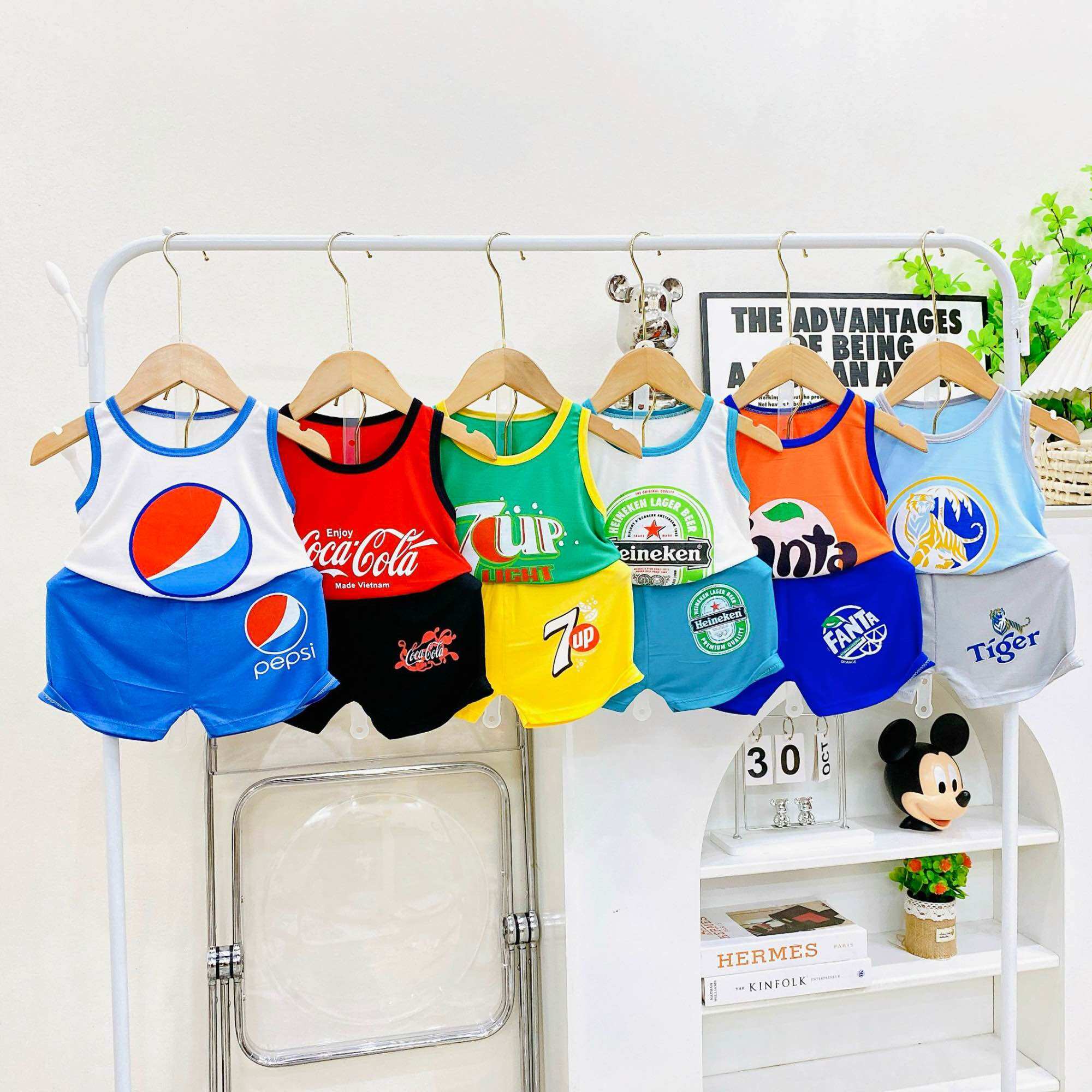 [Tặng lồng đèn trung thu với đơn 150k] {SALE chọn màu} Bo Thun lạnh minkymom in hình trái cây, nước ngọt, hình con vật vải đẹp