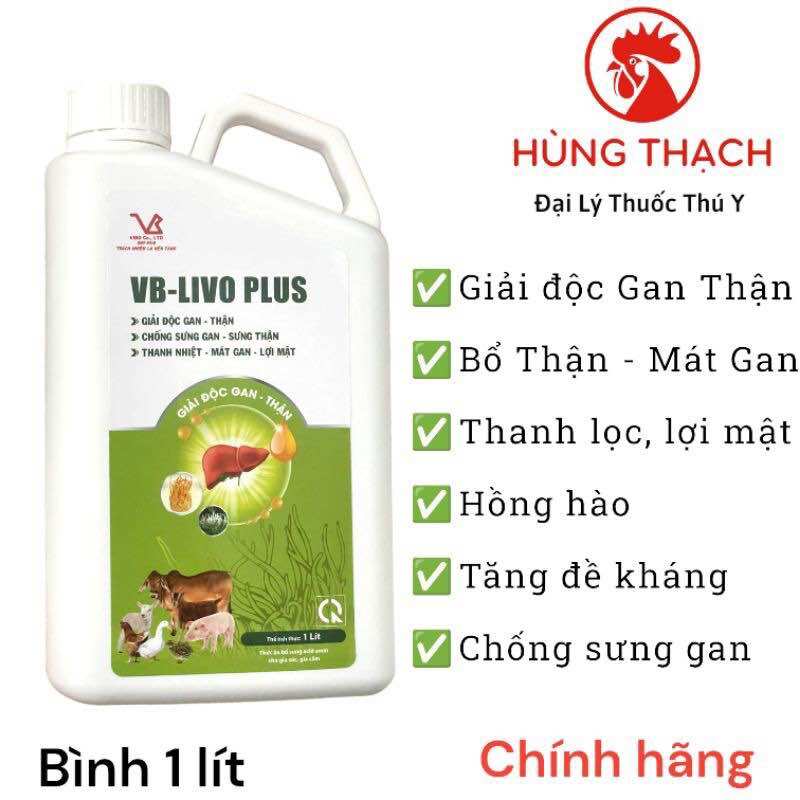 VB LIVO PLUS chai 1 lít giải độc gan thận, bổ gan thận gia súc, mát gan, thanh nhiệt, gia cầm