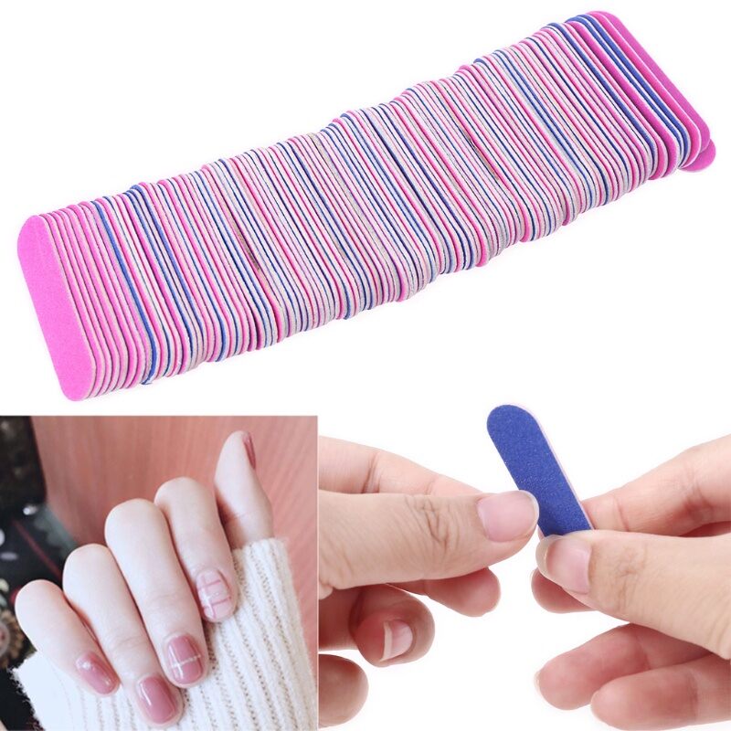 Set 10/50/100 dũa móng tay, móng chân 2 mặt nhám mini tiện lợi