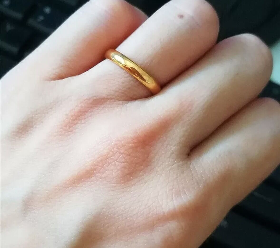 Nhẫn trơn loại 1 chỉ mạ vàng 24k khắc số 9999