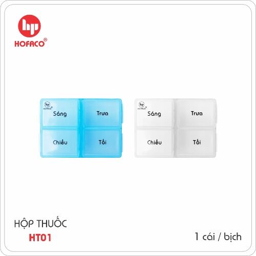 Hộp thuốc 4 ngăn vuông HT01
