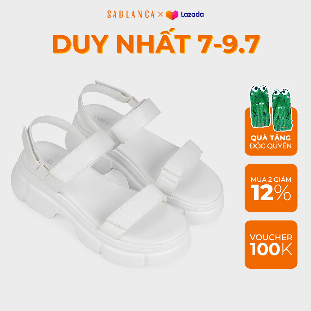 Giày sandal đế thô 5cm quai ngang siêu nhẹ êm chân sablanca sk0066