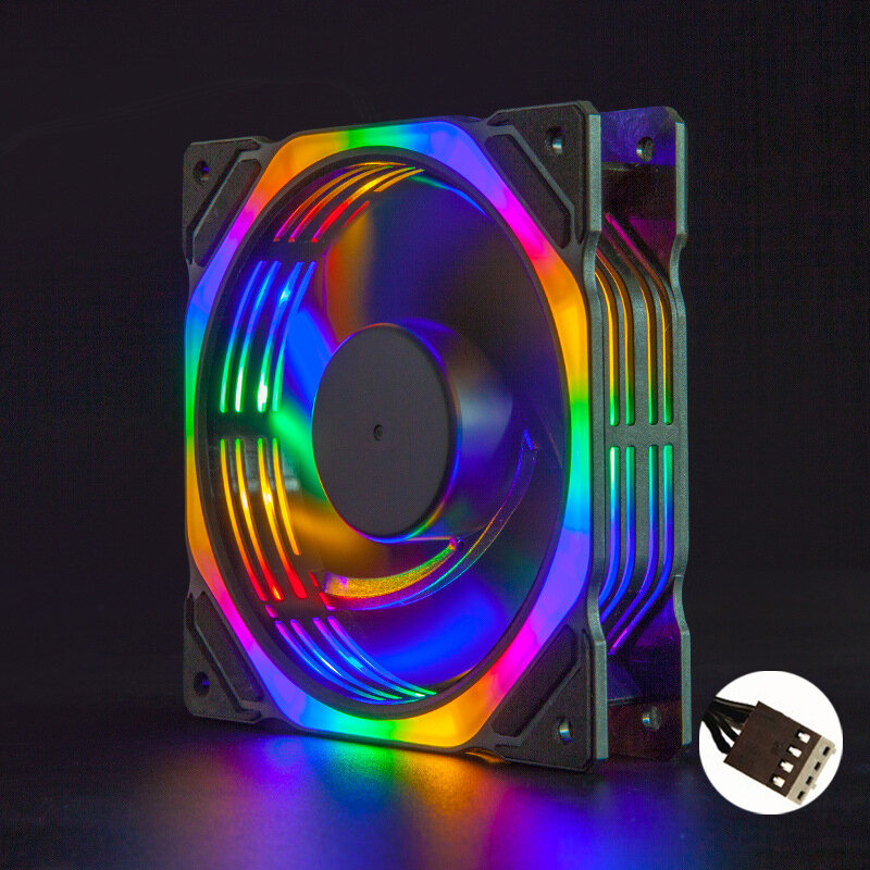 Temperate Control Quiet Dual-color 12cm Cooling Fan Giá 118,000 Đồng*Miễn phí vận chuyển
