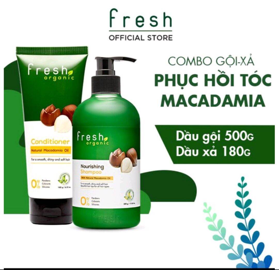 Cặp gội xả organic fresh macma. Gội 500ml, xả 170g