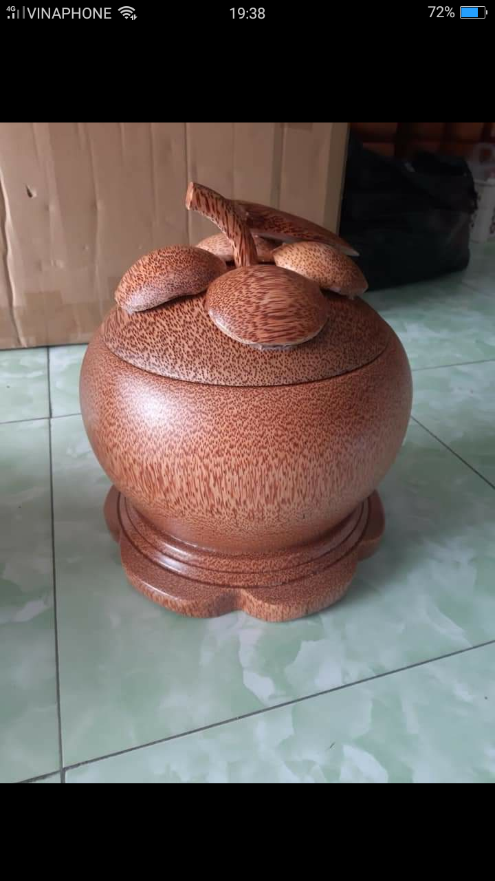 ủ trà làm từ gỗ dừa size 1.5lit